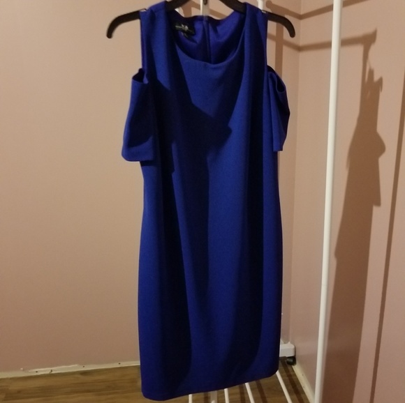 Dresses & Skirts - Royal blue cold shoulder dress
